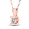 Thumbnail Image 1 of Hearts Desire Diamond Solitaire Necklace 1/3 ct tw Round 18K Rose Gold (I1/I)