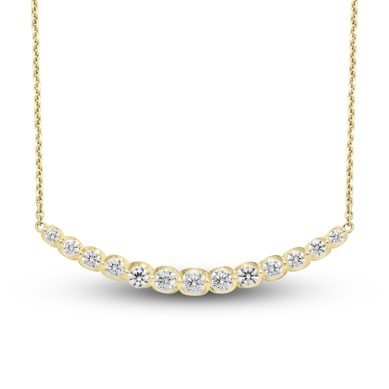 Main Image 1 of Diamond Necklace 1-3/8 ct tw Round 18K Yellow Gold