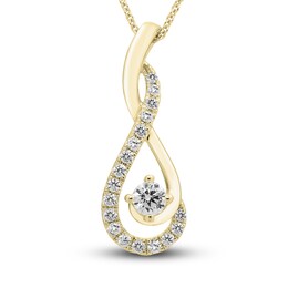 Hearts Desire Diamond Necklace 1/2 ct tw Round 18K Yellow Gold