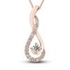 Thumbnail Image 0 of Hearts Desire Diamond Necklace 1/2 ct tw Round 18K Rose Gold