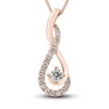 Thumbnail Image 0 of Diamond Necklace 1/2 ct tw Round 18K Rose Gold