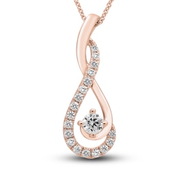 Diamond Necklace 1/2 ct tw Round 18K Rose Gold