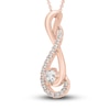 Thumbnail Image 1 of Hearts Desire Diamond Necklace 1/2 ct tw Round 18K Rose Gold