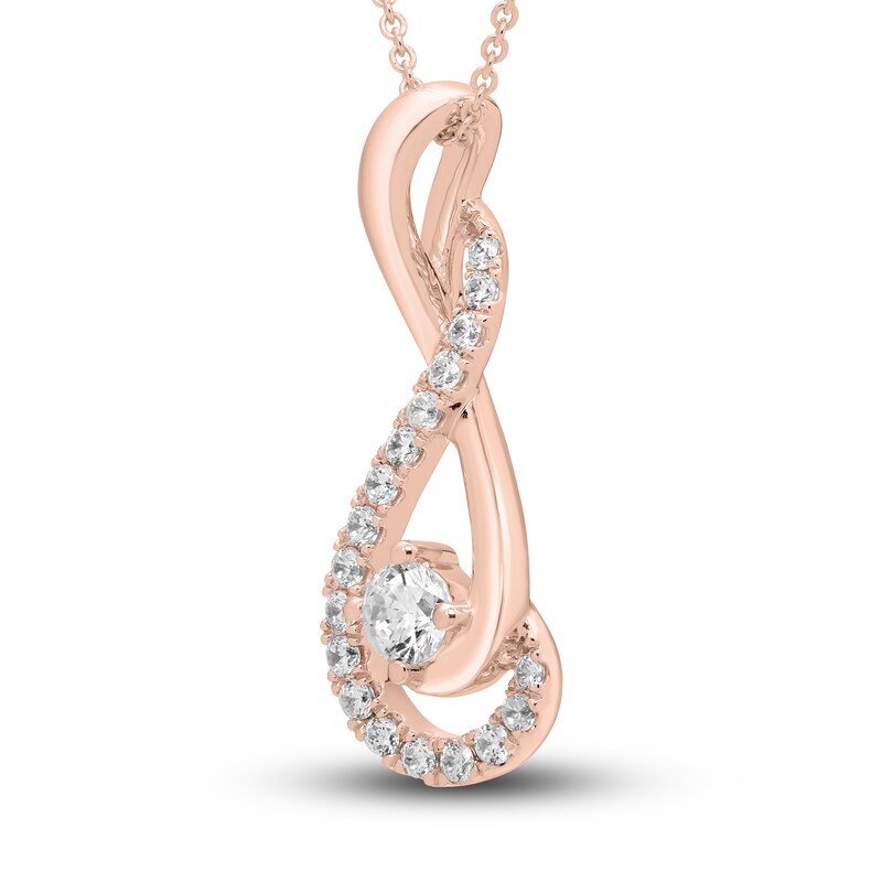 Hearts Desire Diamond Necklace 1/2 ct tw Round 18K Rose Gold