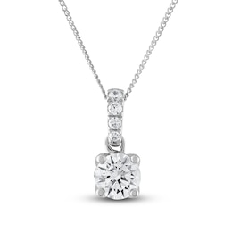 Heart's Desire Diamond Necklace 5/8 ct tw Round 18K White Gold
