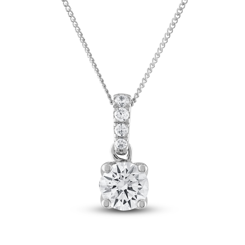 Diamond Necklace 5/8 ct tw Round 18K White Gold