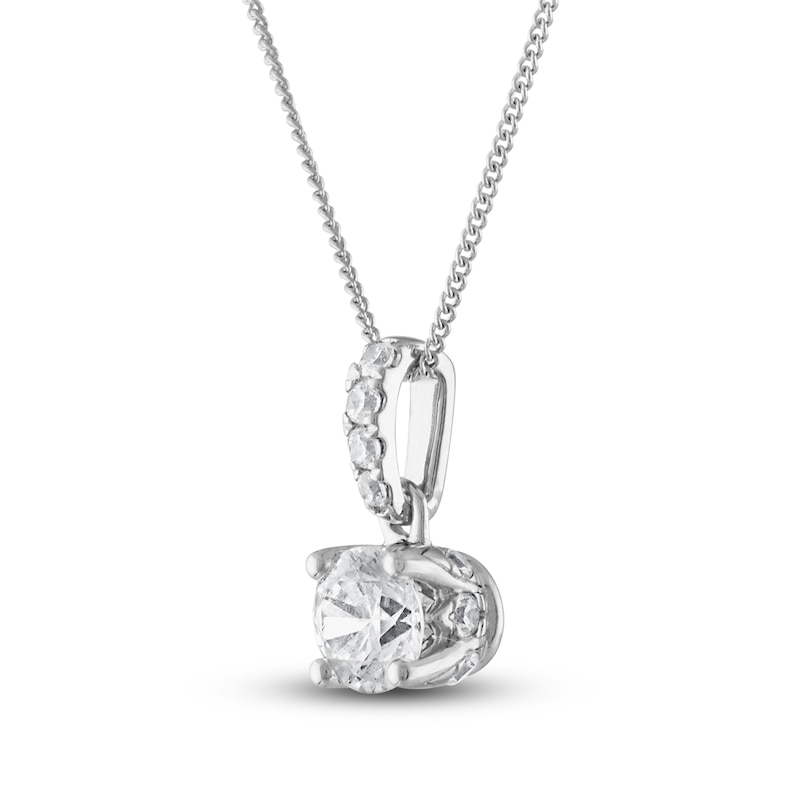 Diamond Necklace 5/8 ct tw Round 18K White Gold