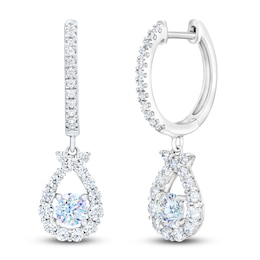 THE LEO First Light Diamond Drop Earrings 1-1/8 ct tw 14K White Gold