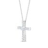Thumbnail Image 2 of THE LEO First Light Diamond Cross Necklace 1/2 carat Round 14K White Gold