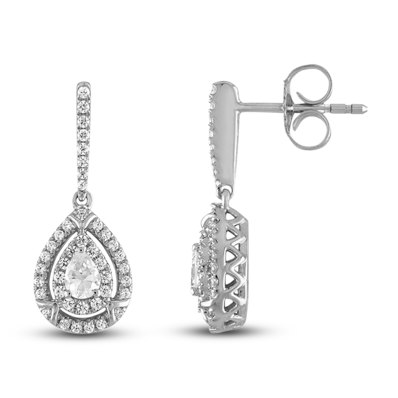 Vera Wang WISH Diamond Dangle Earrings 3/8 ct tw Round/Pear-shaped 10K White Gold