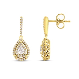 Vera Wang WISH Diamond Dangle Earrings 3/8 ct tw Round 10K Yellow Gold