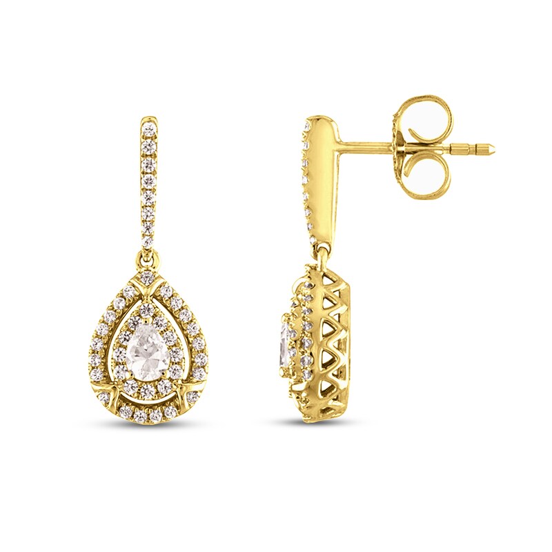  10k Yellow Gold Pear Citrine And Diamond Leverback Earrings:  Clothing, Shoes & Jewelry