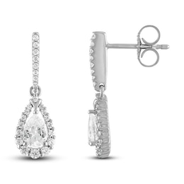 Vera Wang WISH Diamond Earrings 5/8 ct tw Round/Pear-shaped 10K White Gold