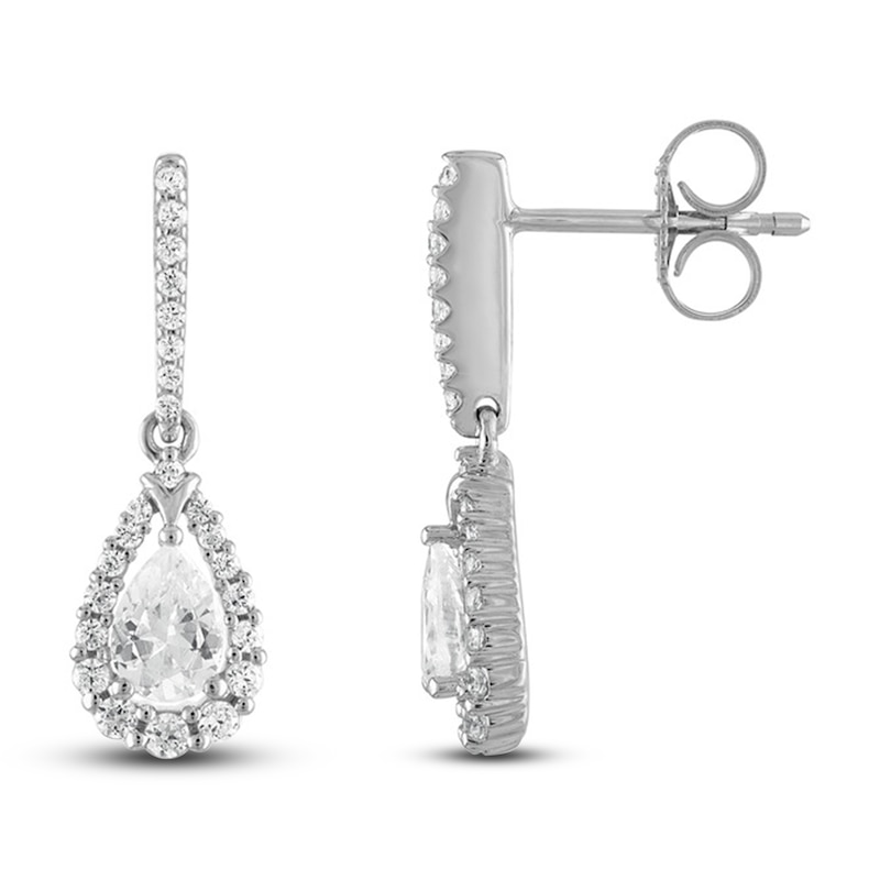 Vera Wang WISH Diamond Earrings 5/8 ct tw Round/Pear-shaped 10K White Gold