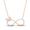 Thumbnail Image 1 of Diamond Infinity Necklace 1/15 ct tw Round 10K Rose Gold