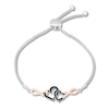 Thumbnail Image 1 of Black Diamond Bracelet 1/6 ct tw Round Sterling Silver/10K Rose Gold