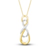 Thumbnail Image 1 of Diamond Infinity Necklace 1/20 ct tw Round 10K Two-Tone Gold