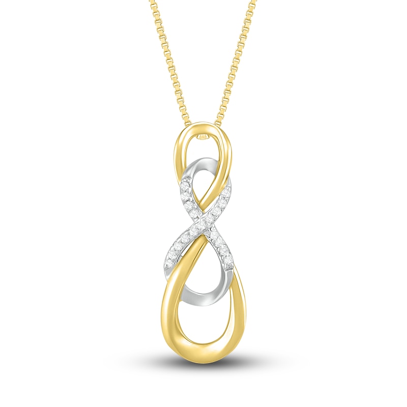 Diamond Infinity Necklace 1/20 ct tw Round 10K Two-Tone Gold