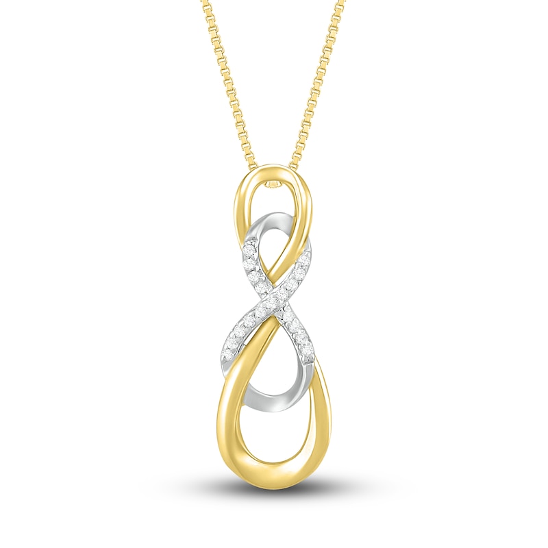 Main Image 1 of Diamond Infinity Necklace 1/20 ct tw Round 10K Two-Tone Gold