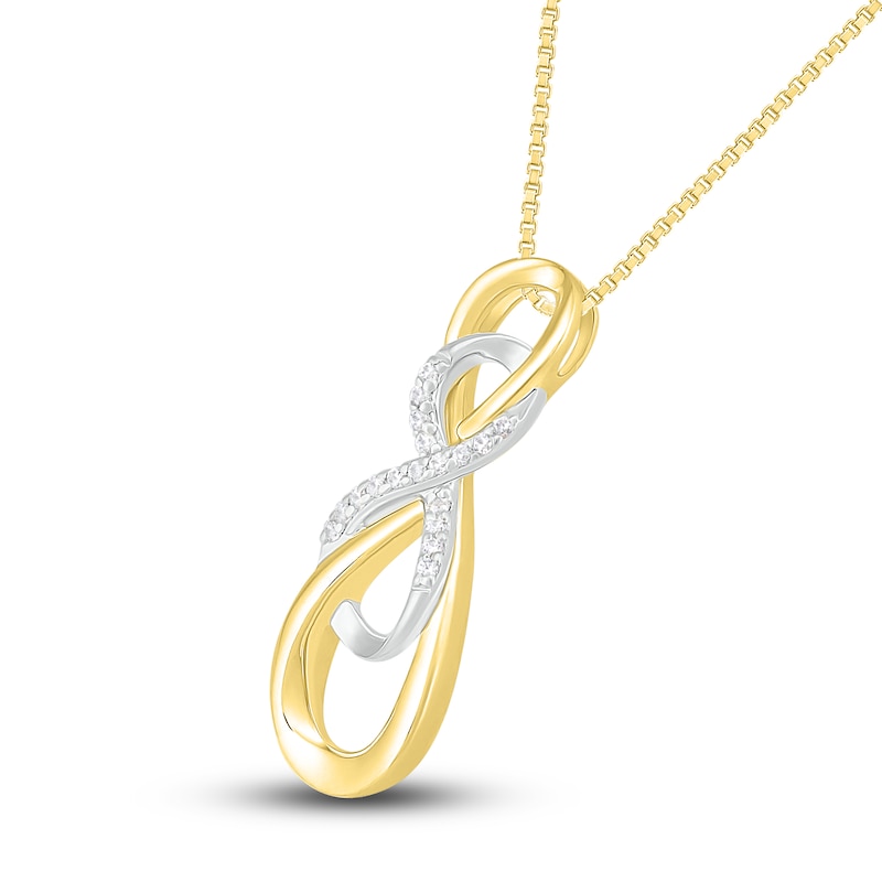 Main Image 2 of Diamond Infinity Necklace 1/20 ct tw Round 10K Two-Tone Gold