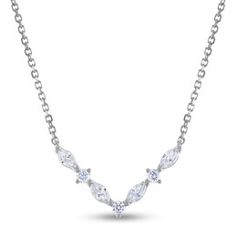 Vera Wang WISH Diamond Necklace 3/8 ct tw Round/Marquise 10K White Gold
