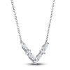 Thumbnail Image 1 of Vera Wang WISH Diamond Necklace 3/8 ct tw Round/Marquise 10K White Gold