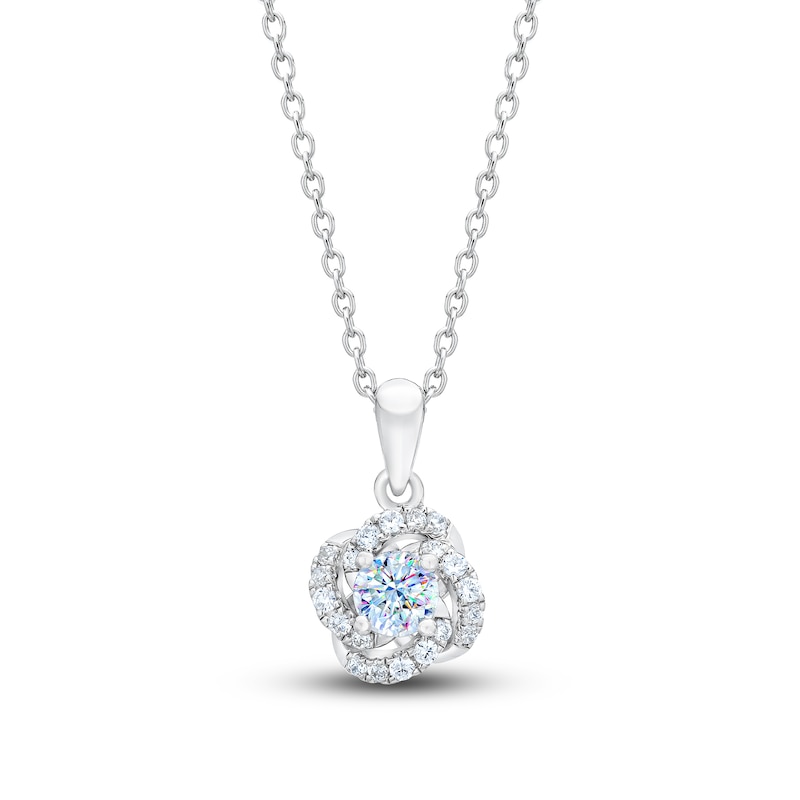 Main Image 1 of THE LEO First Light Diamond Pendant Necklace 1/3 ct tw Round 14K White Gold