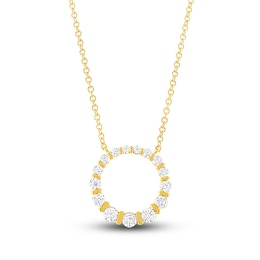 Hearts Desire Diamond Necklace 1/2 ct tw Round 18K Yellow Gold