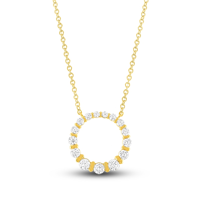 Diamond Necklace 1/2 ct tw Round 18K Yellow Gold
