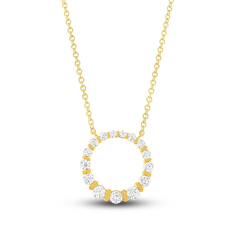 Main Image 1 of Diamond Necklace 1/2 ct tw Round 18K Yellow Gold