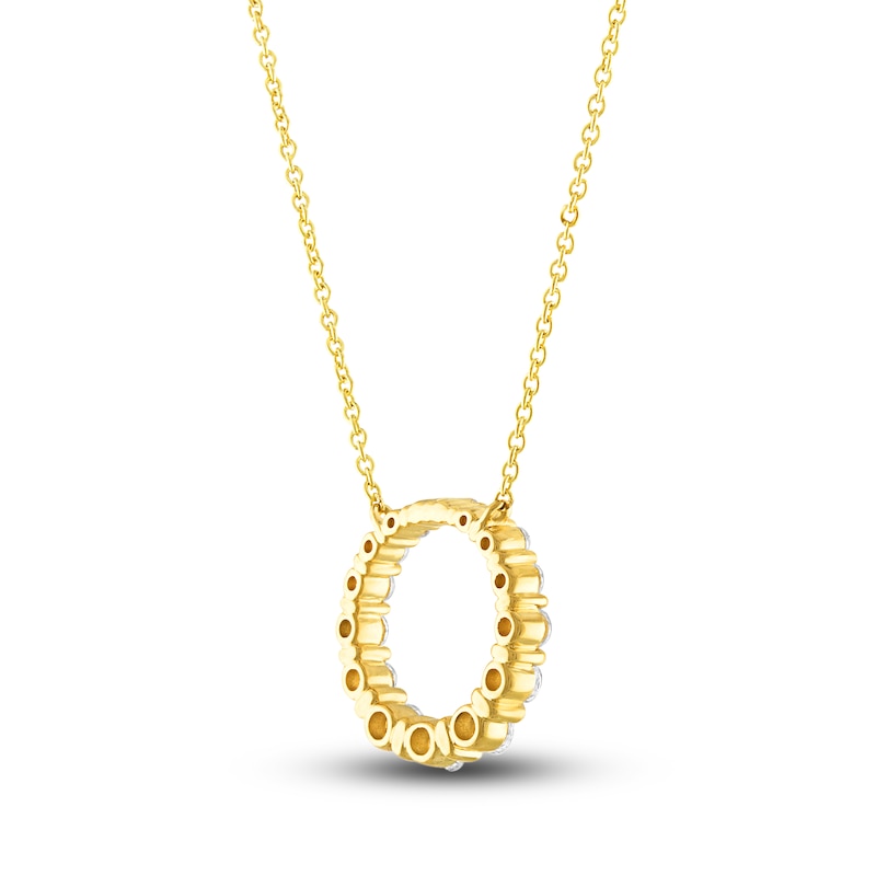 Main Image 3 of Diamond Necklace 1/2 ct tw Round 18K Yellow Gold