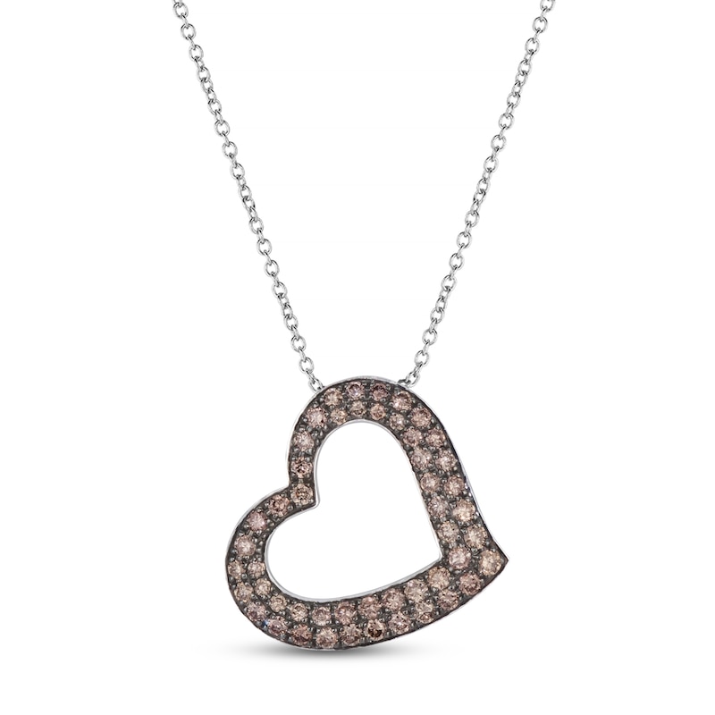 Le Vian Chocolate Diamond Heart Necklace 3/4 ct tw 14K Vanilla Gold