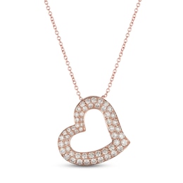 Le Vian Chocolate Diamond Heart Necklace 3/4 ct tw 14K Strawberry Gold
