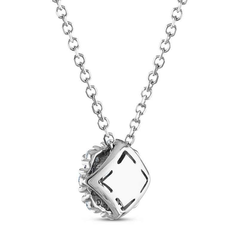 Main Image 3 of Royal Asscher Diamond Pendant Necklace 3/4 ct tw Round 14K White Gold