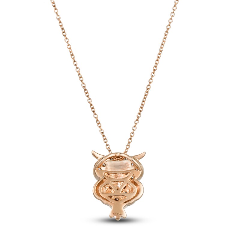 Le Vian Diamond Owl Pendant Necklace 1/4 ct tw Diamonds 14K Rose Gold 19"