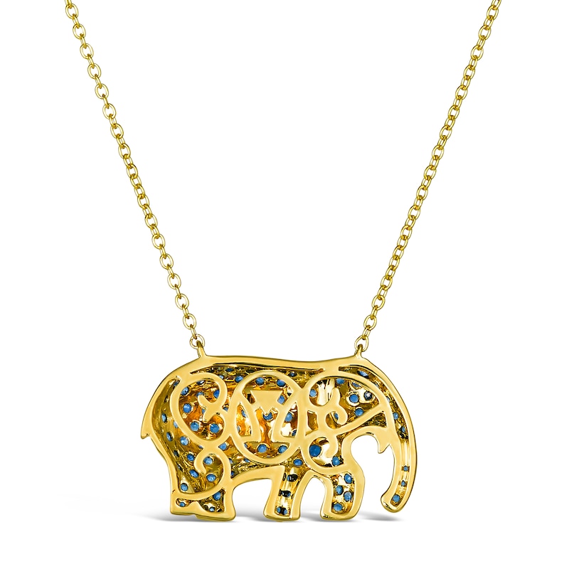 Main Image 3 of Le Vian Natural Sapphire Necklace Diamond Accent 14K Honey Gold