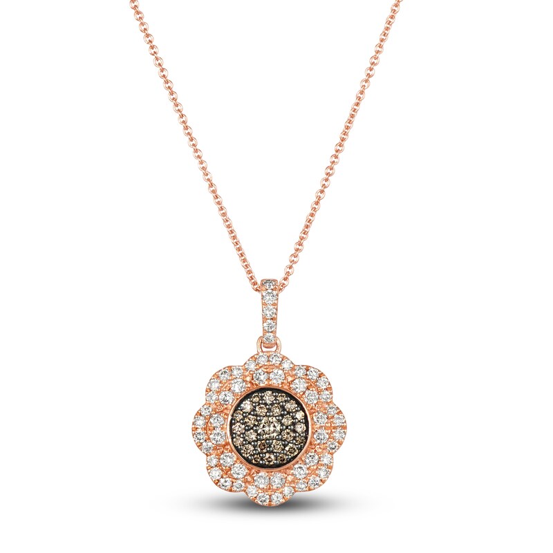 Main Image 1 of Le Vian Chocolate Diamond Necklace 3/4 ct tw Round 14K Strawberry Gold