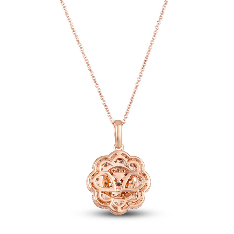 Main Image 3 of Le Vian Chocolate Diamond Necklace 3/4 ct tw Round 14K Strawberry Gold