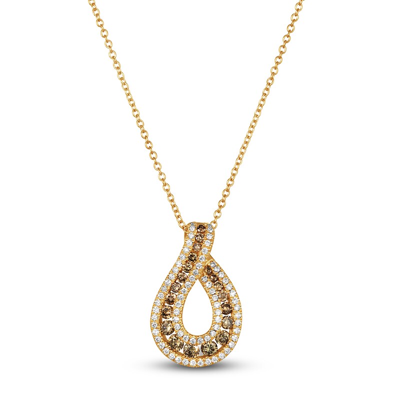 Main Image 1 of Le Vian Chocolate Diamond Necklace 5/8 ct tw Round 14K Honey Gold