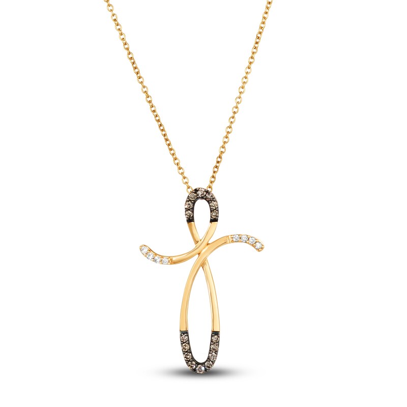 Main Image 1 of Le Vian Chocolate Diamond Necklace 1/5 ct tw Round 14K Honey Gold