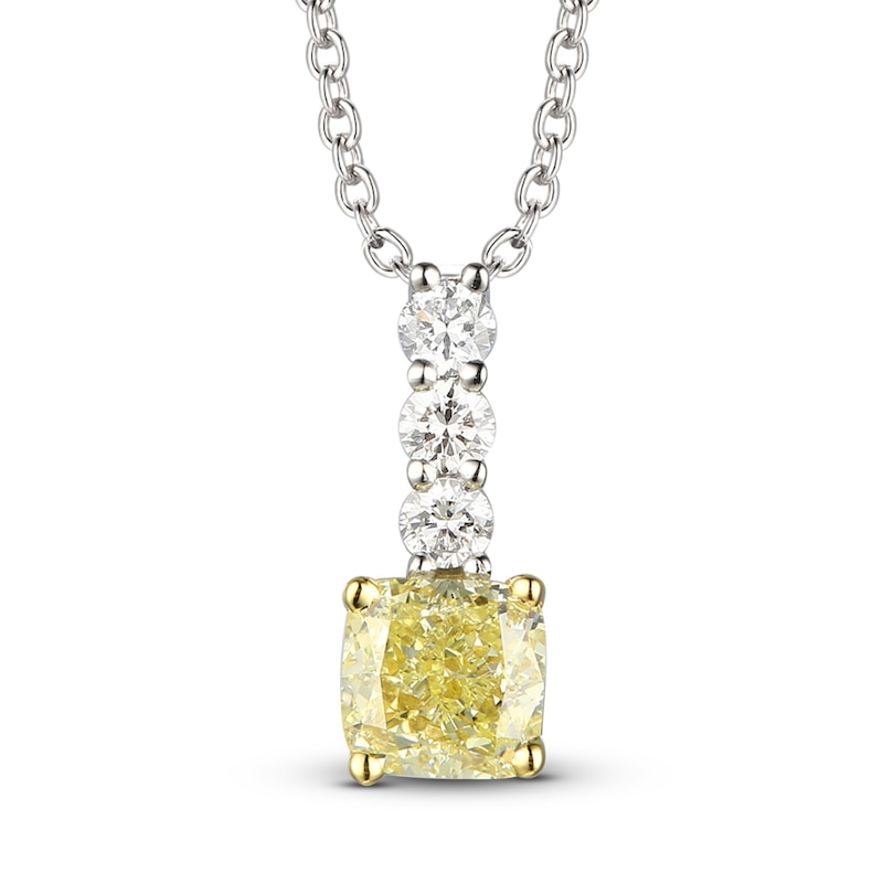 Main Image 1 of Le Vian Sunny Yellow Diamond Necklace 1/2 ct tw Platinum