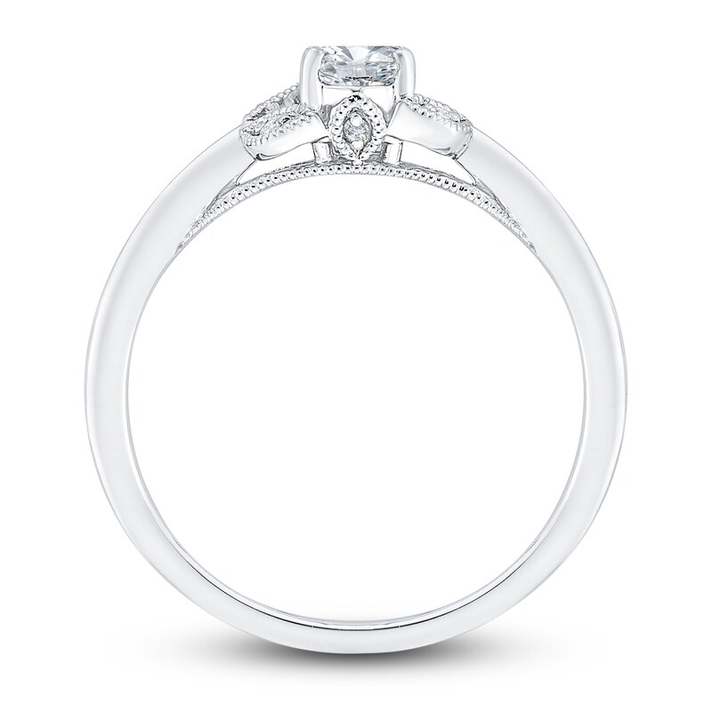 Main Image 3 of Diamond Engagement Ring 3/8 ct tw Oval/Round 14K White Gold