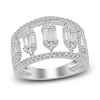 Thumbnail Image 1 of Diamond Ring 1 ct tw Round/Baguette/Princess 14K White Gold