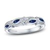 Thumbnail Image 1 of Kirk Kara Natural Blue Sapphire Anniversary Band Diamond Accents 18K White Gold