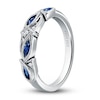 Thumbnail Image 1 of Kirk Kara Natural Blue Sapphire Anniversary Band Diamond Accents 18K White Gold