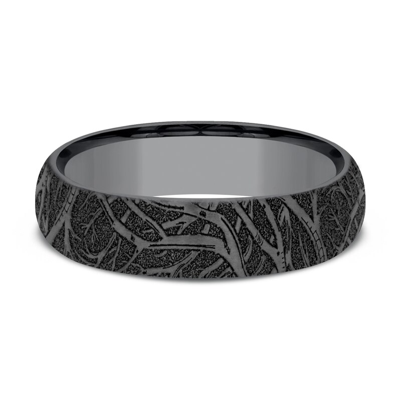 Tantalum Stone Tree Wedding Band 6.0mm