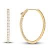 Thumbnail Image 2 of Diamond Hoop Earrings 3 ct tw Round 14K Yellow Gold