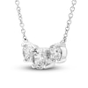 Thumbnail Image 1 of Hearts Desire Diamond 3-Stone Necklace 3/4 ct tw Round 18K White Gold
