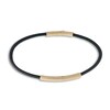 Thumbnail Image 0 of Marco Dal Maso Men's Thin Black Leather Bracelet Sterling Silver/18K Yellow Gold-Plated