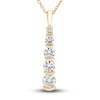 Thumbnail Image 0 of Diamond 5-Stone Necklace 1 ct tw Round 18K Yellow Gold 18"